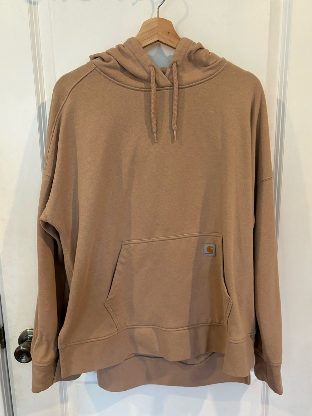 Women’s Carhartt Tan High-Low Hooded Pullover Sweatshirt